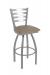 Holland's Jackie Outdoor Stainless Steel Bar Stool in Tan Cushion Breeze Farro
