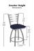 Holland's Jackie Outdoor Swivel Counter Height Stool Dimensions