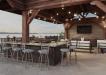 Holland's Jackie Outdoor Stainless Steel Swivel Bar Stools with Ladder Back - Outside - Full Picture