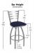 Holland's Jackie Outdoor Swivel Bar Height Stool Dimensions