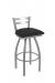 Holland's Jackie Outdoor Stainless Steel Bar Stool with Low Back - in Breeze Black Vinyl
