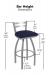 Holland's Jackie Low Back Outdoor Swivel Bar Height Stool Dimensions