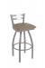Holland's Jackie Outdoor Stainless Steel Bar Stool with Low Back - in Breeze Farro Vinyl