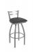 Holland's Jackie Outdoor Stainless Steel Bar Stool with Low Back - in Breeze Graphite Vinyl