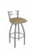 Holland's Jackie Outdoor Stainless Steel Bar Stool with Low Back - in Breeze Champagne Vinyl