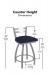 Holland's Jackie Outdoor Low Back Swivel Counter Height Stool Dimensions