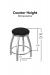 Holland's Misha Backless Outdoor Swivel Counter Height Stool Dimensions