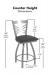 Holland's Catalina Outdoor Swivel Counter Height Stool Dimensions