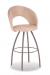 Trica Biscotti Swivel Stool with Metal Legs and Upholstered Seat and Back