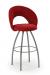 Trica Biscotti Swivel Stool with Red Fabric and Metal Legs