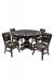 Darafeev's Trestle 5-Piece Wood Dining Set with Round Convertible Table and Armless Chairs