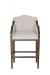Fairfield's Anderson Arm Bar Stool in Wood and Fabric - Front View