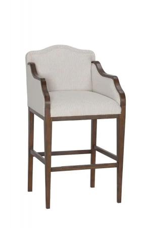 Fairfield's Anderson Arm Bar Stool in Wood and Fabric