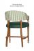Fairfield's Gigi Wood Bar Stool with Arms in Multiple Leathers in Green