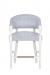 Fairfield's Gigi Wood Bar Stool with Arms in White and Blue Fabric - Front View