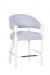 Fairfield's Gigi Wood Bar Stool with Arms in White and Blue Fabric