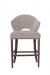 Fairfield's Riverside Wood Bar Stool Upholstered with Curved Back and Nailhead Trim - Front View