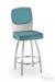 Trica's Calvin Swivel Counter Stool in Seafoam Green Fabric and Brushed Steel Metal