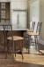 Trica's Charles 1 Swivel Bar Stools with Back, Square Seat, Metal Frame - in Transitional Brown Stainless Kitchen