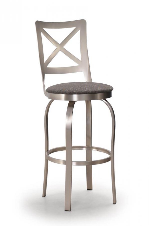 Trica's Chateau Swivel Bar Stool in Brushed Steel • Barstool Comforts