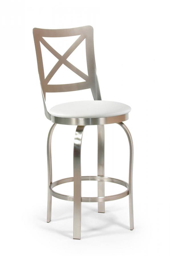 Trica's Chateau Swivel Bar Stool in Brushed Steel • Barstool Comforts