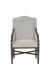 Fairfield's Anderson Wood Dining Arm Chair with Tall Fabric Back - Front View
