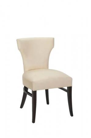 Fairfield's Ardmore Wood Upholstered Side Chair in Black Wood and Cream Cushion
