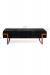 Wesley Allen's Athena Modern Bench with Copper Finish and Black Fabric - Dimensions