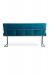 Wesley Allen's Marzan Modern Upholstered Bench with Back and Arms in Black Metal and Blue Cushion - Back View