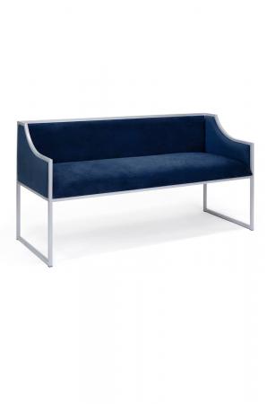 Wesley Allen's Mila Modern Bench with Arms in Silver and Blue