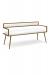 Wesley Allen's Zara Modern Bench with Arms in Gold and White