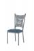 Trica's Creation Collection Metal Dining Chair with Blue Seat Cushion and Lighthouse Laser Cut-Out on Backrest