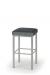 Trica Day Backless Stationary Stool with Charcoal Fabric