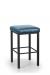 Trica Day Backless Stool with Blue Pattern Square Seat