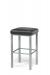 Trica's Day Square Backless Narrow Bar Stool in Silver Metal Finish with Square Seat Cushion