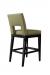LeatherCraft's 8128 Hugh Transitional Wood Bar Stool with Back Cut-Out and Nailhead Trim - View of Back