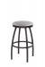 Trica's Henry Backless Swivel Bar Stool in Dark Gray Metal Finish and Gray Seat Cushion