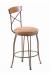 Trica's Laura Swivel Bar Stool with Cross Back Design and Upholstered Seat