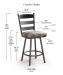 Trica's Louis Counter Height Dimensions