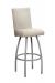 Trica's Nicholas Silver Swivel Metal Bar Stool with Light Tan Back Cushion