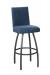 Trica's Nicholas Blue and Black Swivel Bar Stool with Back