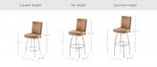 Trica's Nicholas Swivel Stool in Counter Height, Bar Height, and Spectator Height