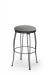 Trica's Pat Backless Swivel Barstool in Black and Round Seat with Hairpin Legs