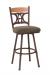 Trica's Penelope Swivel Bar Stool with Cinnamon Backrest, Thick Seat Cushion and Metal Frame