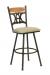 Trica Penelope Swivel Stool with Wood Trim on Back and Unique Back