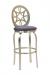 Trica's Provence Swivel Metal Stool with Back and Purple Seat Cushion