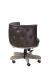 Darafeev's Chesterfield Wood Swivel Game Chair with Upholstered Back and Seat in Leather - Back Side View