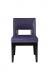 Leathercraft's 8129 Hugh Wood Leather Upholstered Dining Chair with Back Cut Out in Purple Leather