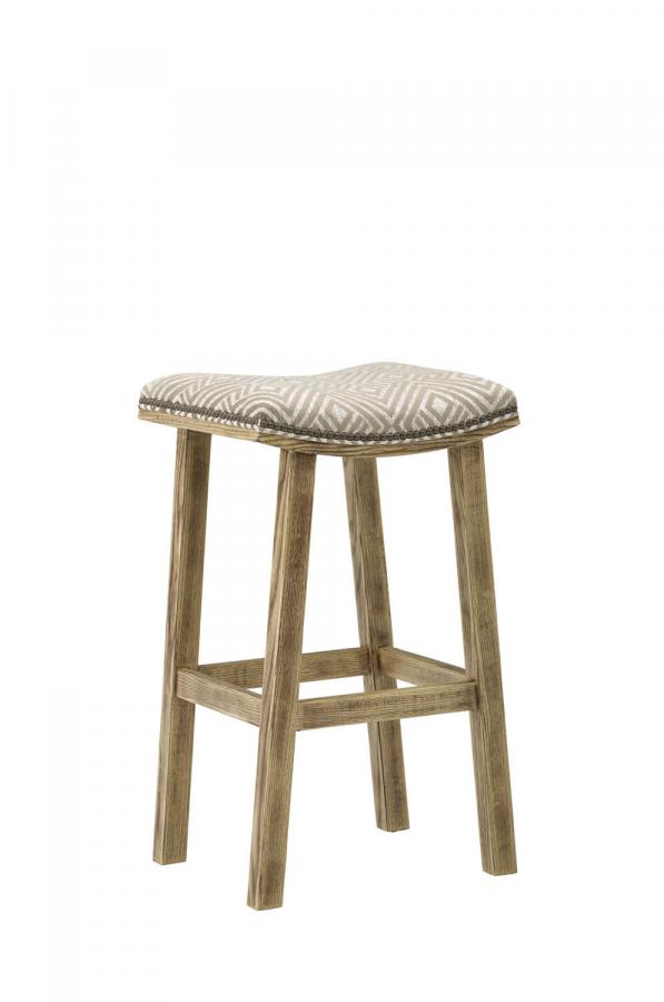 Buy Leathercraft's Seabreeze Backless Wood Saddle Bar Stool