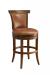 Leathercraft's Lowell 508-10 Traditional Swivel Wood Bar Stool with Back and Nailhead Trim